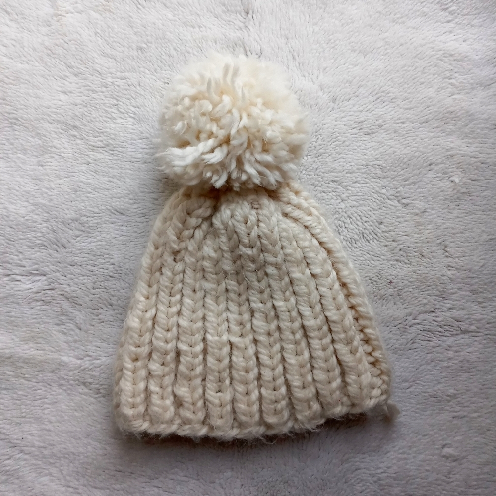 Thick Knit Beanie with Large Pom Pom